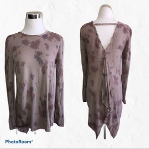 XCVI Tie-Dye Open-Back Tunic Top Size: Small
